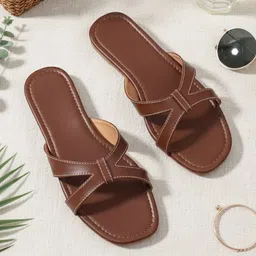 ADIVER Solid Open Toe Bows Open Toe Flats-picture-14