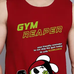 SLOWLORIS Pack Of 2 Printed Round Neck Gym Vests image 4