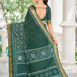 Munir Kalamkari Printed Zari Pure Cotton Bagru Saree image 4