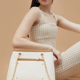 Ginger by Lifestyle PU Structured Shoulder Bag with Quilted-picture-14