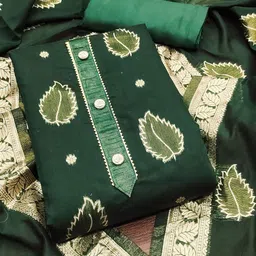 HERE&NOW Embellished Unstitched Dress Material image 4