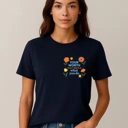 Anikmart Women Typography Printed Pure Cotton T-shirt-picture-33