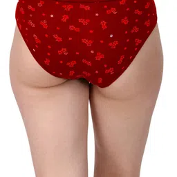 SHREE GANESH FASHION Pack Of 2 Printed Pure Cotton Bikini Briefs LYCRA BL RD 002 S image 3