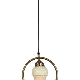 1ST TIME White & Orange Textured Bell Shaped Hanging Ceiling Lamp-picture-27