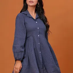 PINGAKSH Striped Bishop Sleeves Cotton Top image 3