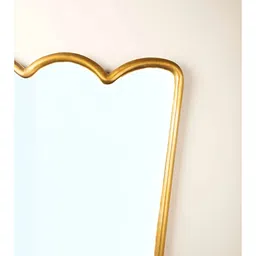 FREEDOM TREE Moon Flower Gold Toned Cloud Shaped Metal And Glass Wall Mirror image 3