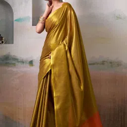 Mitera Zari Tissue Woven Design Saree With Contrast Blouse Piece-picture-34