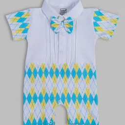 MeeMee Infants Printed Cotton Shirt Collar Neck Rompers-image-57