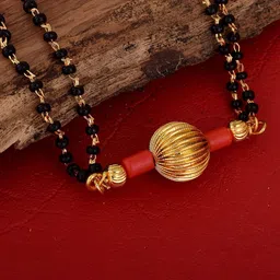 MEMOIR Gold-Plated Beaded Ball Design Mangalsutra-picture-14