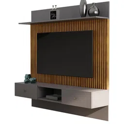 HEXA RED Wall Mounted TV Unit Cabinet with Storage image 3