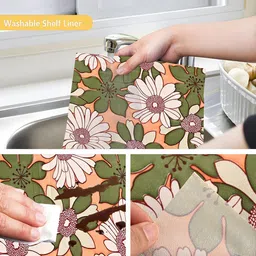 Kuber Industries Orange & White Printed Shelf Liner Organisers image 5