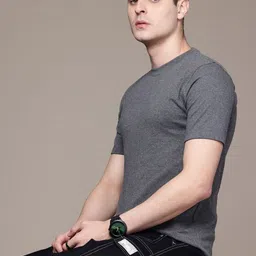 Moda Rapido Men Pack Of 2 Solid Round Neck Regular Fit Cotton T-shirts image 4