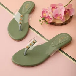FLEUR FOOTWEAR Women Embellished Open Toe T-Strap Flats-image-17