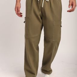 Beyoung Men Relaxed Regular Fit Cargos Trousers-picture-48