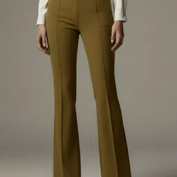 ADDYVERO Women High-Rise Easy Wash Pleated Relexed Fit Trousers-image-35