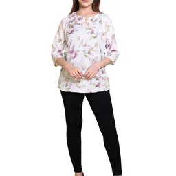 Ogarti Women Floral Printed Georgette Top image 4
