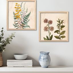 Kotart Brown & Green 2 Pieces Wooden Floral and Botanical Wall Paintings-picture-29