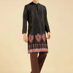 Amanush Men Printed Thread Work Kurta image 2