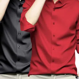 Deelmo Men Textured Spread Collar Casual Shirt image 4