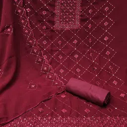 Panzora Embroidered Unstitched Dress Material image 4