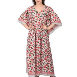 Fabric Venue Floral Print Flared Sleeve Kaftan Maxi Dress-picture-18