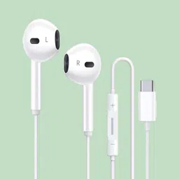 implexmart Type C Earphone with Mic for S22 Ultra,Tab S8, A53 5G,Z Fold3, S21[WHITE3] Wired Headset image 1