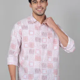 Cantabil Men Comfort Fit Abstract Spread Collar Cotton Casual Shirt-picture-11