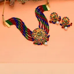 Tanusha Jewels Brass Gold-Plated Jewellery Set-image-95