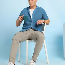 Dennis Lingo Men Cuban Collar Half Sleeves Flat Knit Shirt image 3