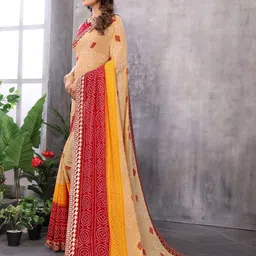 Lookmark Bandhani Printed Gotta Patti Pure Georgette Saree image 3