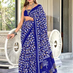 HMP Fashion Ajrak Ikat Block Print Saree-picture-19