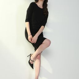 SHOWOFF Women Round Neck Bodycon Casual Dress-picture-47