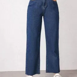 DressBerry Women Comfort Straight Fit High-Rise Light Fade Acid Wash Stretchable Jeans-image-91