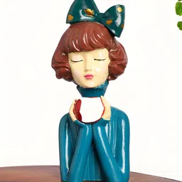 INTERNATIONAL GIFT Decorative Showpiece Green Resin Charming Girl Figurine Showpiece-image-42