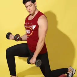 WOOSTRO Printed Gym Innerwear Vest VWS26 98 MAROON image 2