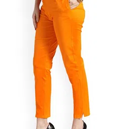 MIXFIT Women Slim Fit Mid-Rise Flat-Front Cotton Regular Trousers image 5
