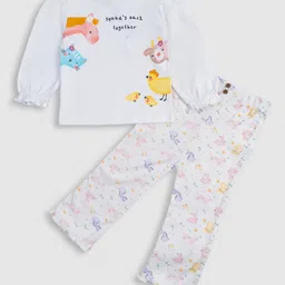 MeeMee Girls Printed Pure Cotton T-Shirt With Trouser-picture-23