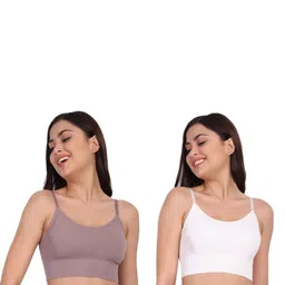 ZIBANO Pack of 2 Full Coverage Lightly Padded Seamless Cami Bra image 5