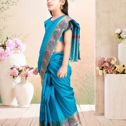 BAESD Girls Woven Design Zari Banarasi Saree image 2