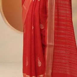 Libas Paisley Zari Pure Georgette Saree image 4