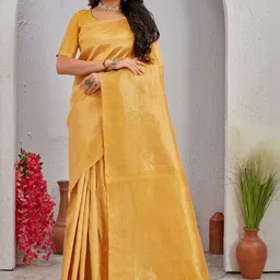SATYAM WEAVES Woven Design Zari Silk Cotton Handloom Banarasi Saree-image-67