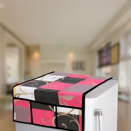 E-Retailer 2-Pcs Pink & White Printed Refrigerator Covers image 2