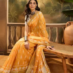 Sangria Ethnic Motifs Printed Saree With Blouse Piece image 2