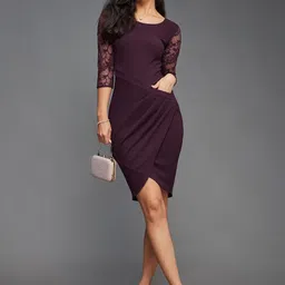 Miss Chase Georgette Bodycon Dress-image-1