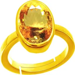 navya gems 9.25 Ratti 8.00 Carat Natural Citrine Ring Sunela Gemstone Gold Plated Ring Brass Citrine Gold Plated Ring-picture-10