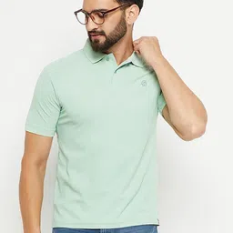 RENUOVO Men Solid Polo Collar Cotton Slim Fit T-shirt-image-79