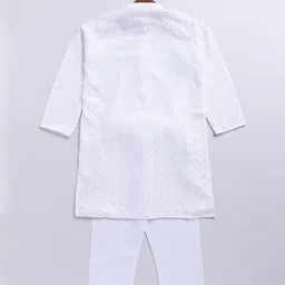 JBN Creation Boys Embroidered Mandarin Collar Straight Kurta With Trouser image 2