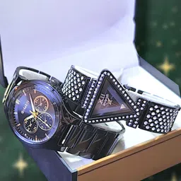 Skylark Unisex Dial & Bracelet Style Straps Analogue Watch Sky_blackCrono_Tringle_black-f image 3