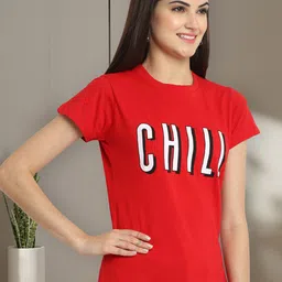 Dreambe Women Pack of 2 Typography Printed Round Neck Cotton T-shirts image 4