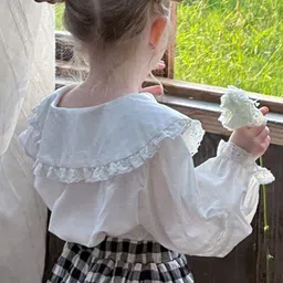 LULU & SKY Floral Print Flared Sleeve Cotton Blouson Top image 2